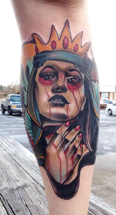 Gary Dunn - traditional evil queen tattoo, Art Junkies tattoos Gary Dunn